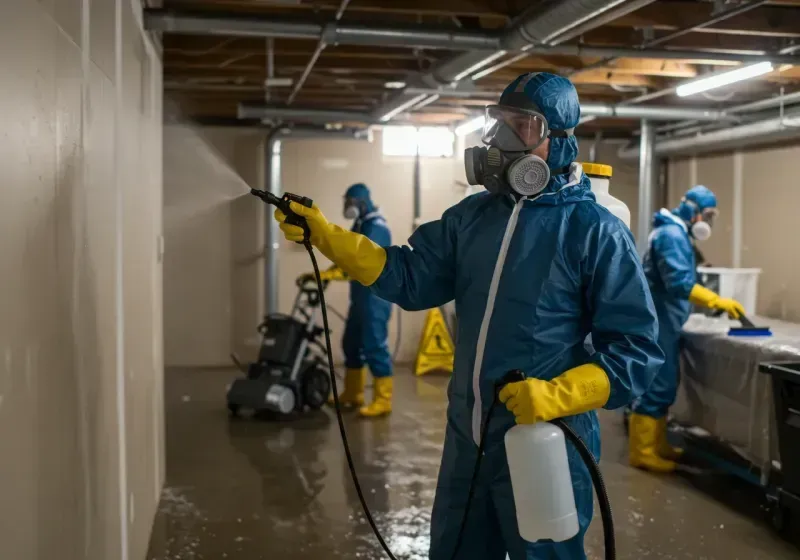 Basement Sanitization and Antimicrobial Treatment process in Bad Axe, MI