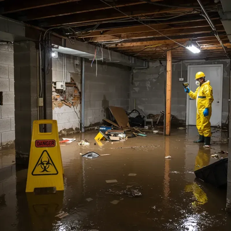 Flooded Basement Electrical Hazard in Bad Axe, MI Property